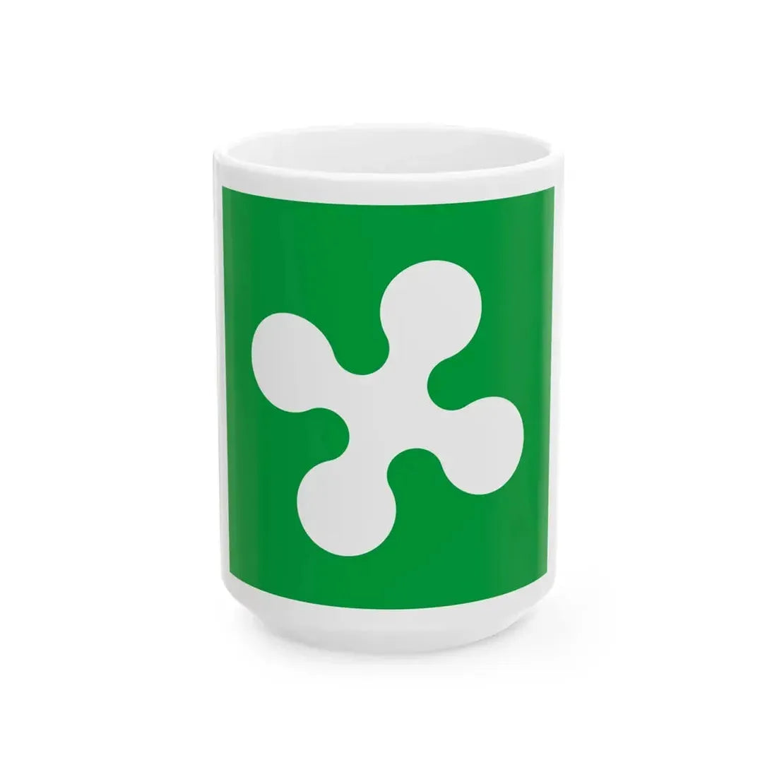 Flag of Lombardy square (Italy) White Coffee Mug 15oz - Go Mug Yourself