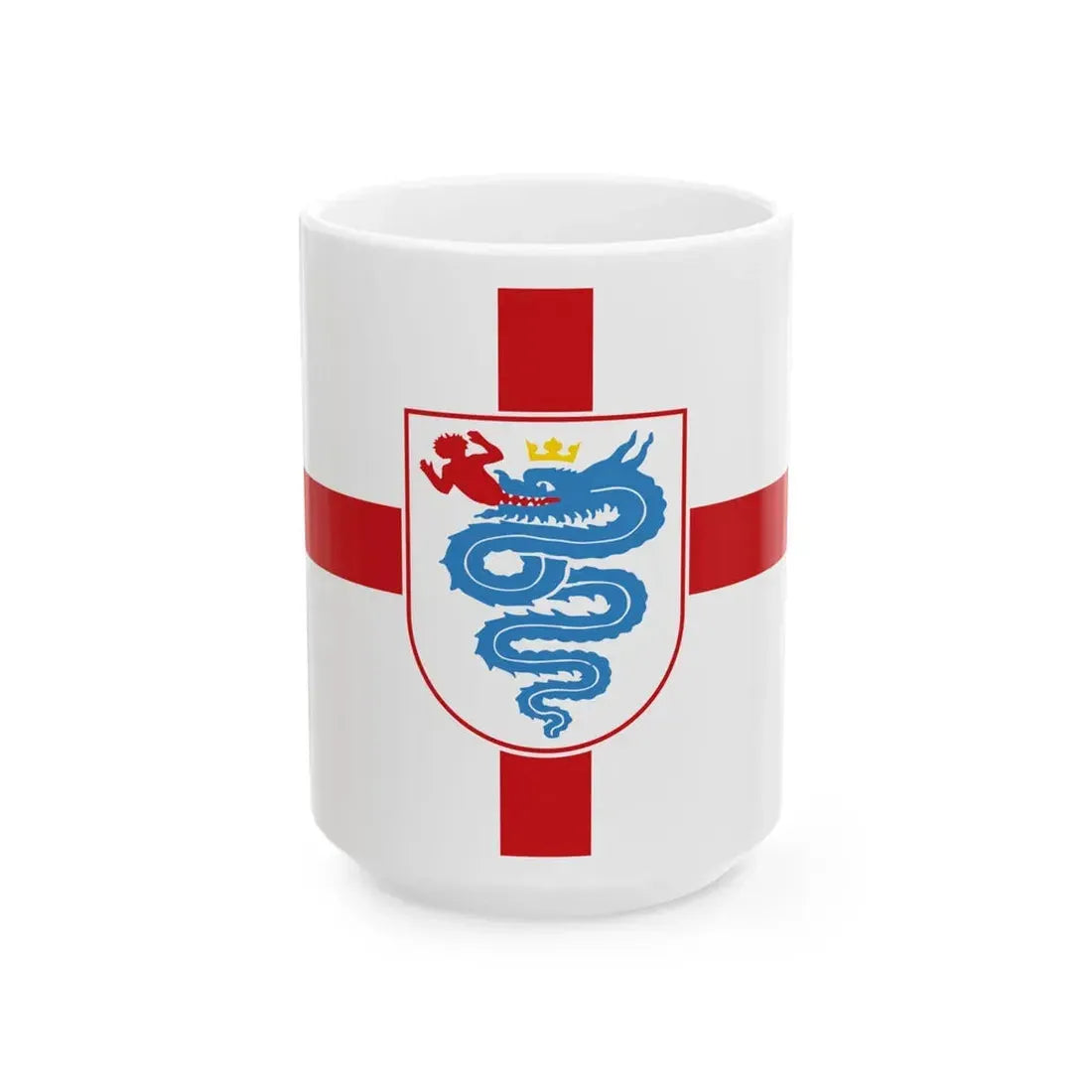 Flag of Lombardy version 2 (Italy) White Coffee Mug 15oz - Go Mug Yourself