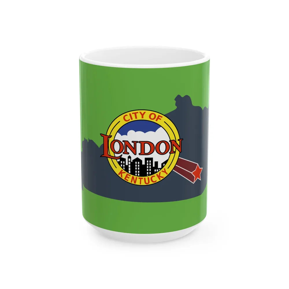 Flag of London Kentucky (United States) White Coffee Mug 15oz - Go Mug Yourself