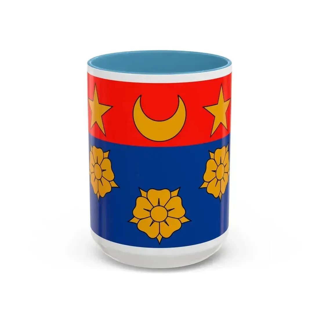 Flag of Longueuil Quebec Canada - Accent Coffee Mug 15oz Light Blue - Go Mug Yourself