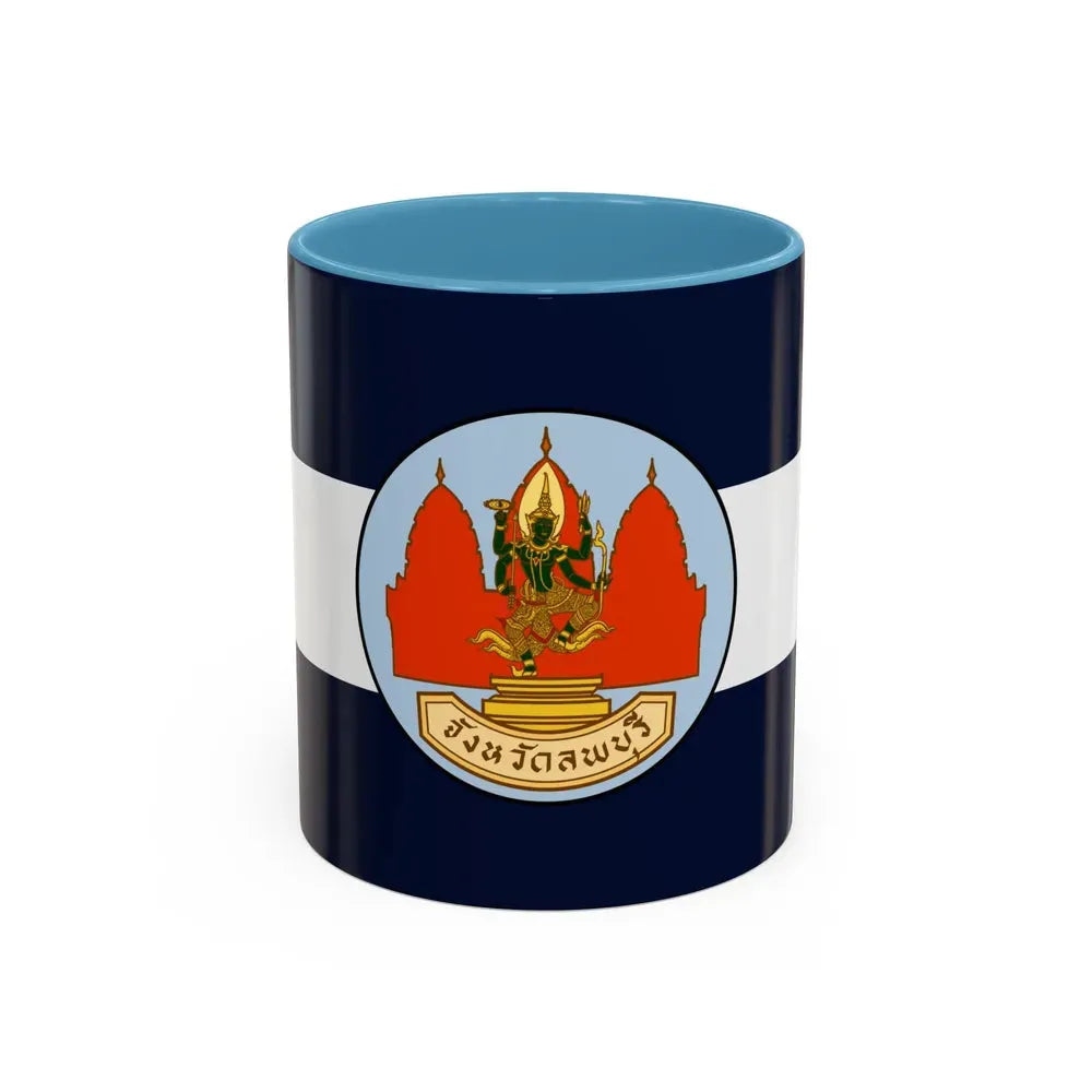 Flag of Lop Buri Province Thailand - Accent Coffee Mug 11oz Light Blue - Go Mug Yourself