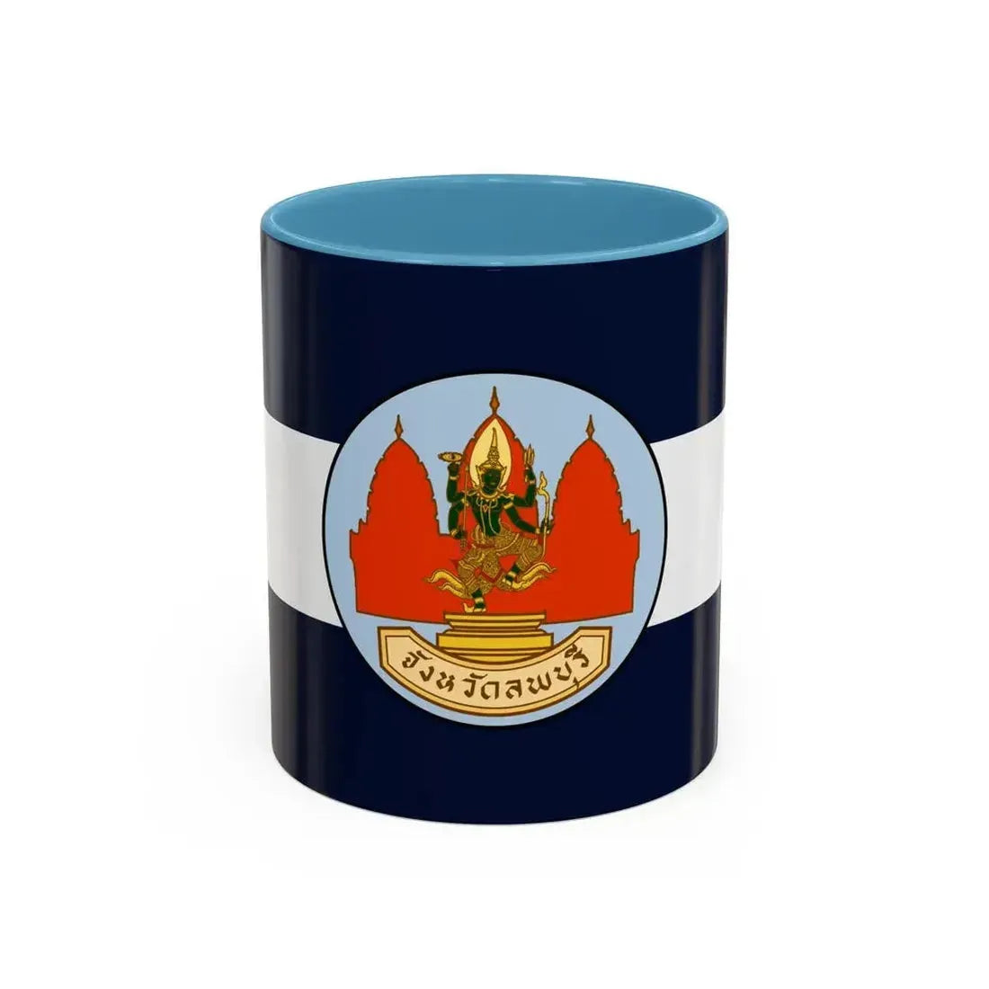 Flag of Lop Buri Province Thailand - Accent Coffee Mug 11oz Light Blue - Go Mug Yourself