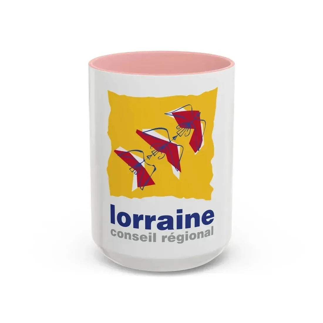 Flag of Lorraine France 2 - Accent Coffee Mug 15oz Pink - Go Mug Yourself