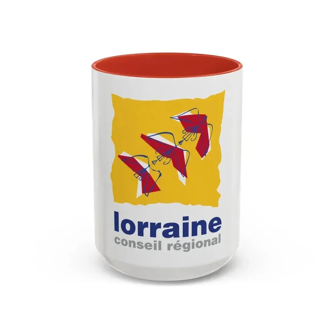 Flag of Lorraine France 2 - Accent Coffee Mug 15oz Red - Go Mug Yourself