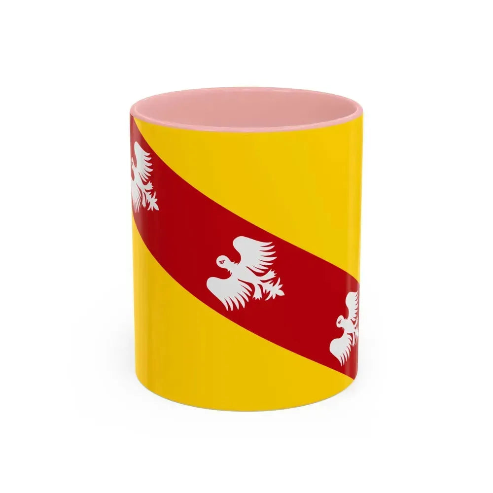 Flag of Lorraine France - Accent Coffee Mug 11oz Pink - Go Mug Yourself