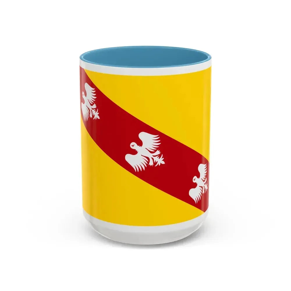 Flag of Lorraine France - Accent Coffee Mug 15oz Light Blue - Go Mug Yourself