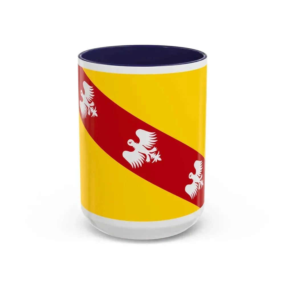 Flag of Lorraine France - Accent Coffee Mug 15oz Navy - Go Mug Yourself
