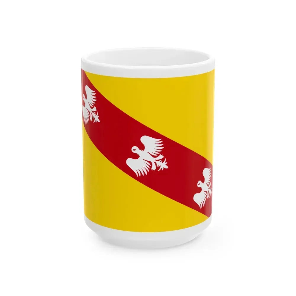 Flag of Lorraine France - White Coffee Mug 15oz - Go Mug Yourself