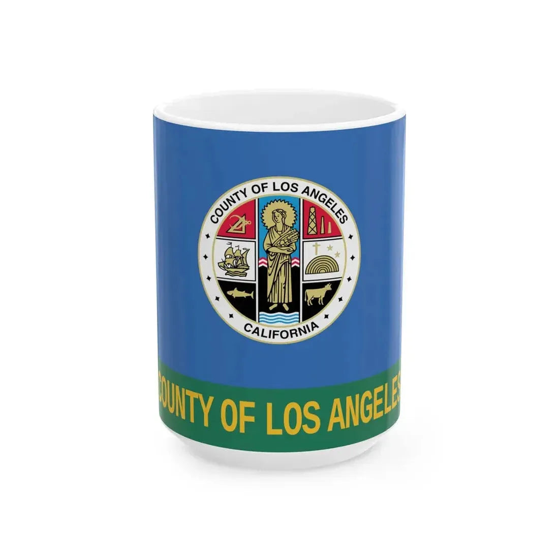 Flag of Los Angeles County California 1967-2004 (United States) White Coffee Mug 15oz - Go Mug Yourself