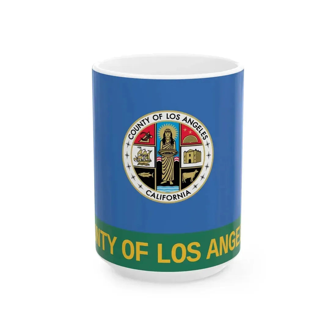 Flag of Los Angeles County California 2004-2014 (United States) White Coffee Mug 15oz - Go Mug Yourself