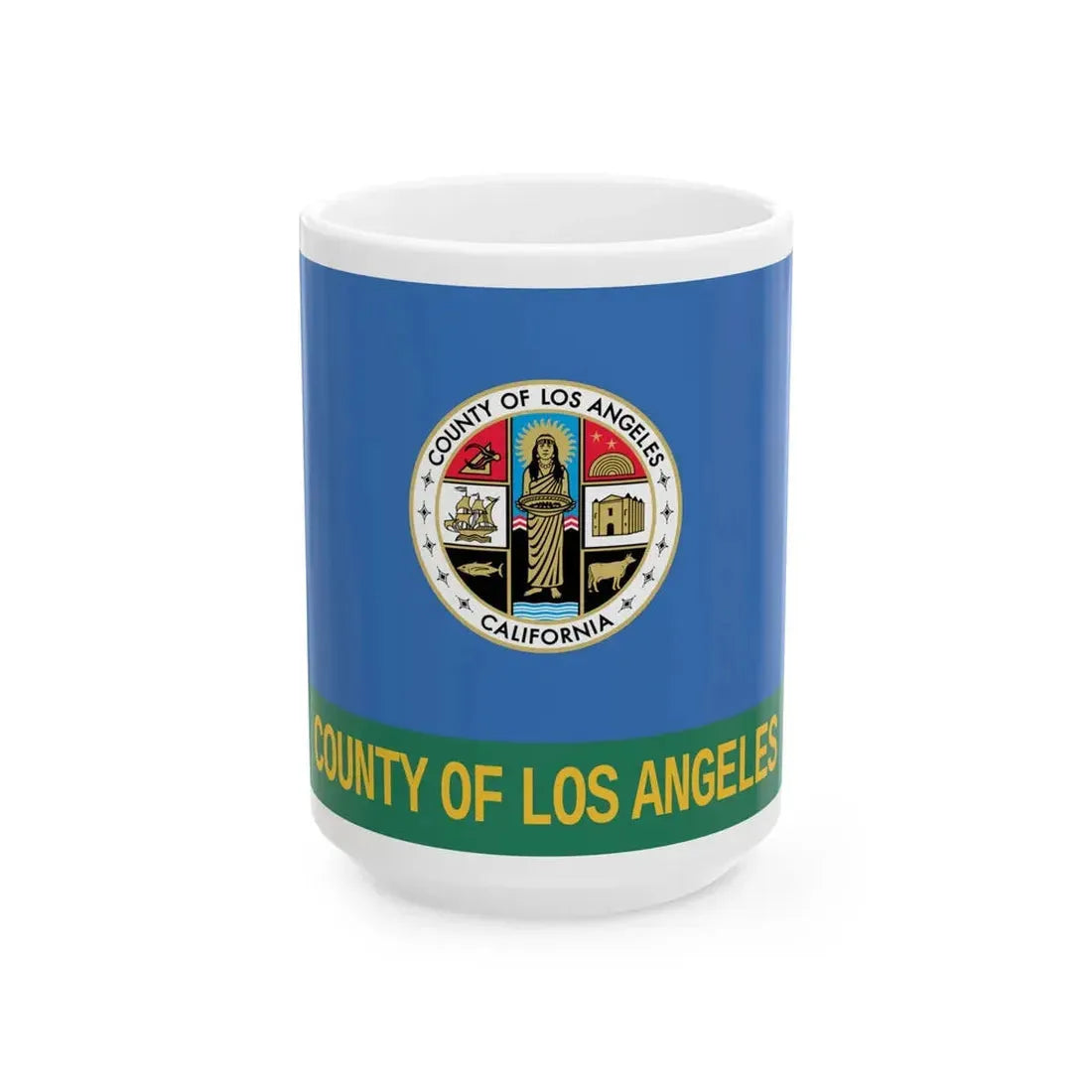 Flag of Los Angeles County California 2014-2016 (United States) White Coffee Mug 15oz - Go Mug Yourself