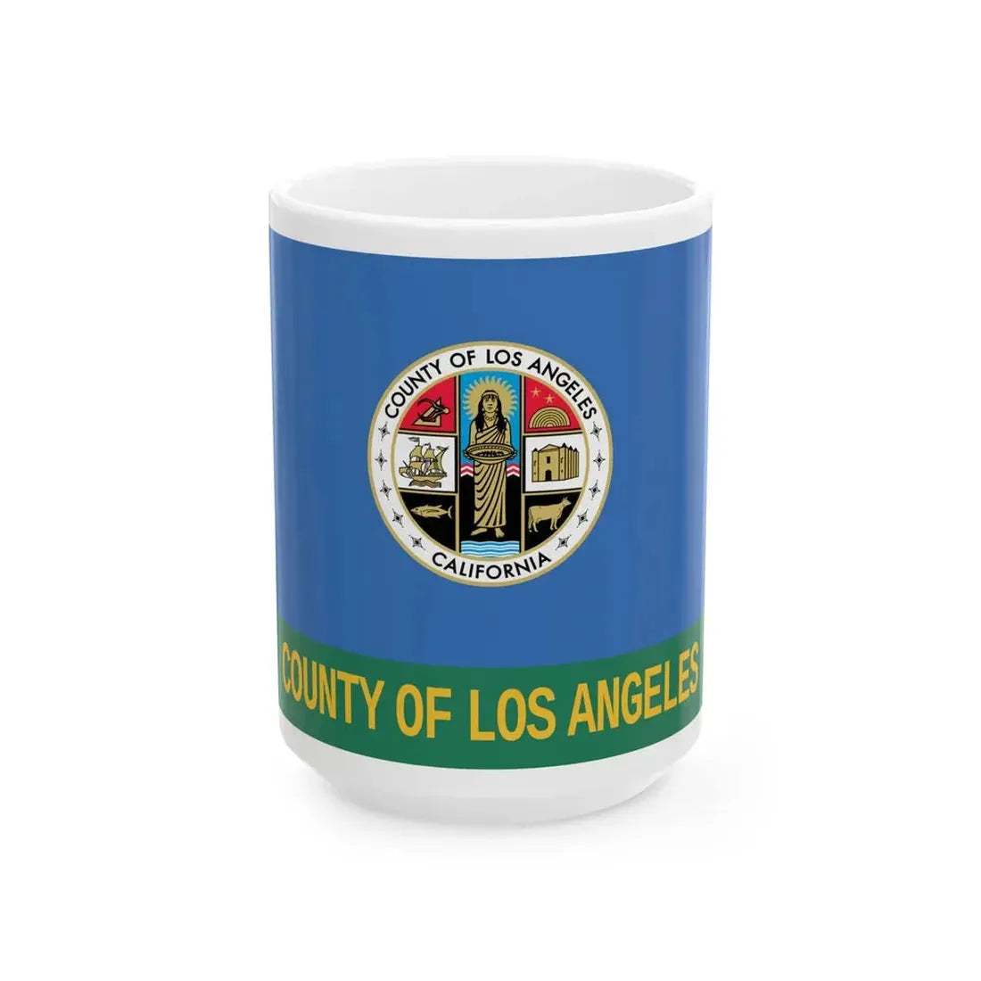Flag of Los Angeles County California (United States) White Coffee Mug 15oz - Go Mug Yourself