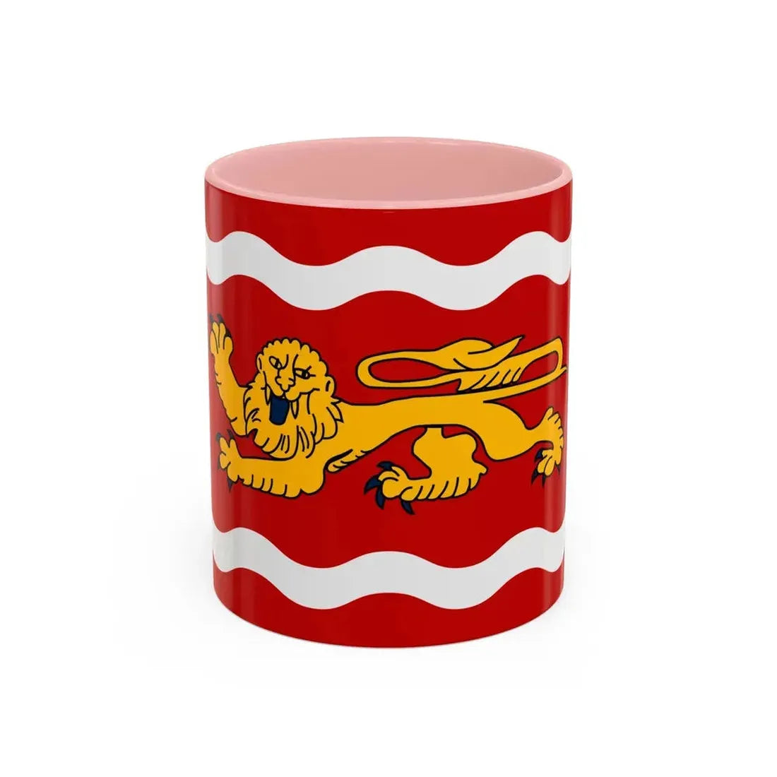 Flag of Lot et Garonne France - Accent Coffee Mug 11oz Pink - Go Mug Yourself