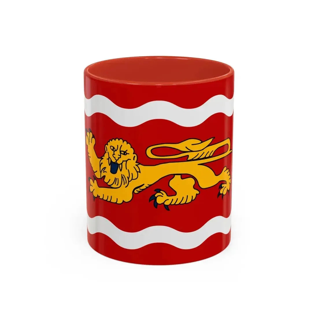 Flag of Lot et Garonne France - Accent Coffee Mug 11oz Red - Go Mug Yourself