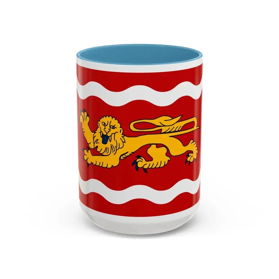 Flag of Lot et Garonne France - Accent Coffee Mug 15oz Light Blue - Go Mug Yourself