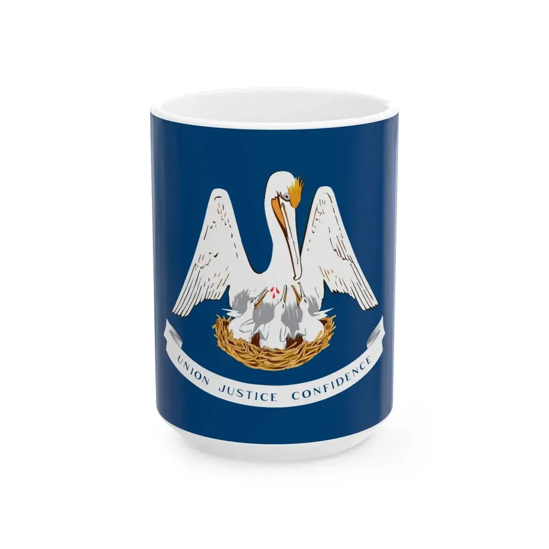 Flag of Louisiana 3-2 (United States) White Coffee Mug 15oz - Go Mug Yourself