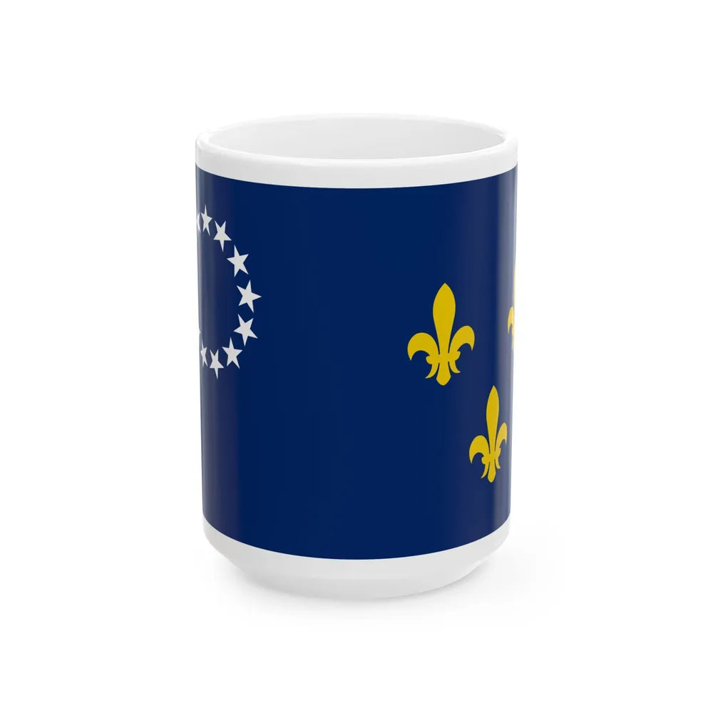 Flag of Louisville Kentucky 1934-2003 (United States) White Coffee Mug 15oz - Go Mug Yourself