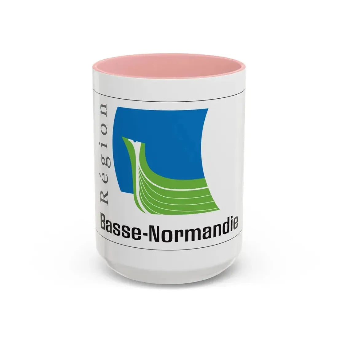 Flag of Lower Normandy France 2 - Accent Coffee Mug 15oz Pink - Go Mug Yourself