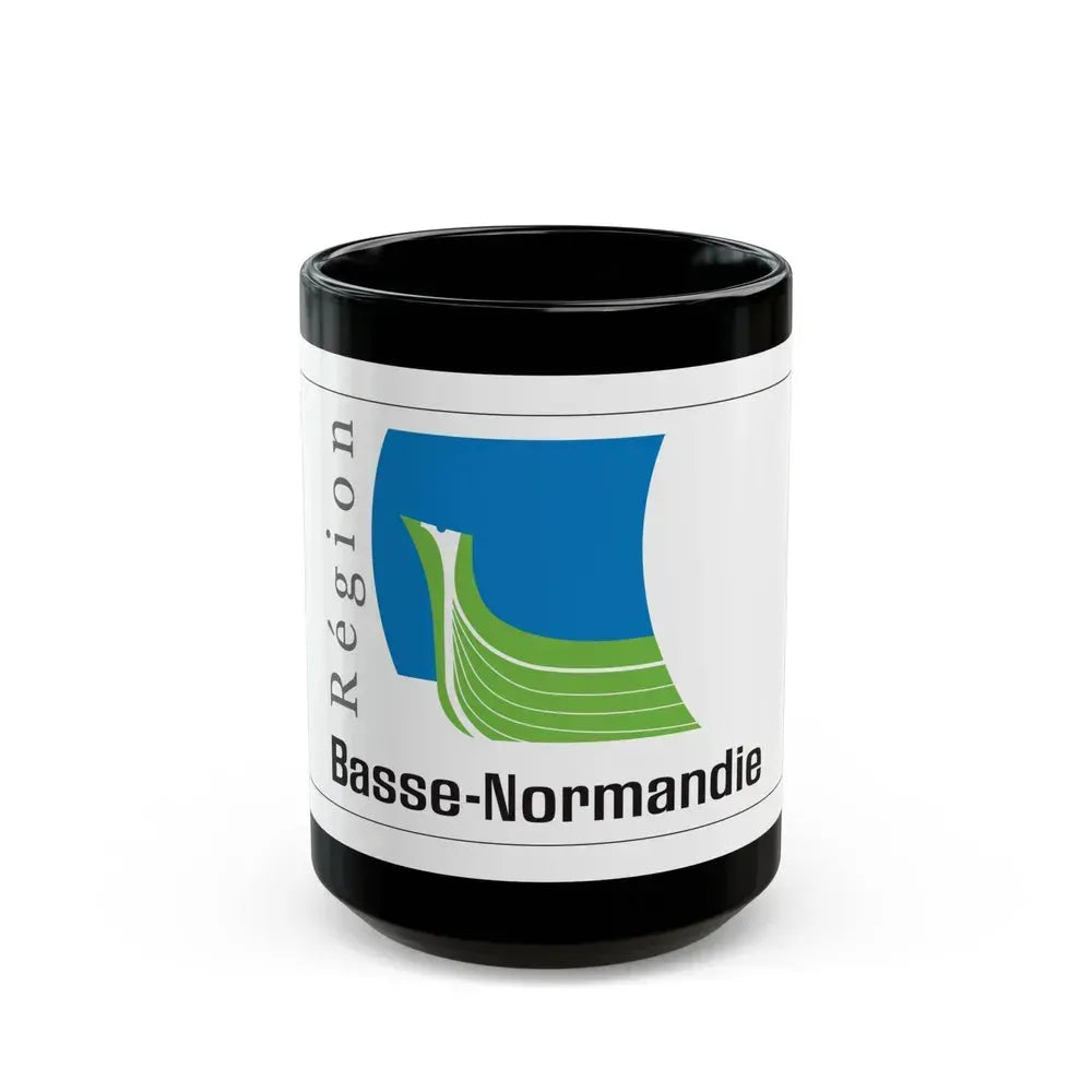 Flag of Lower Normandy France 2 - Black Coffee Mug 15oz - Go Mug Yourself