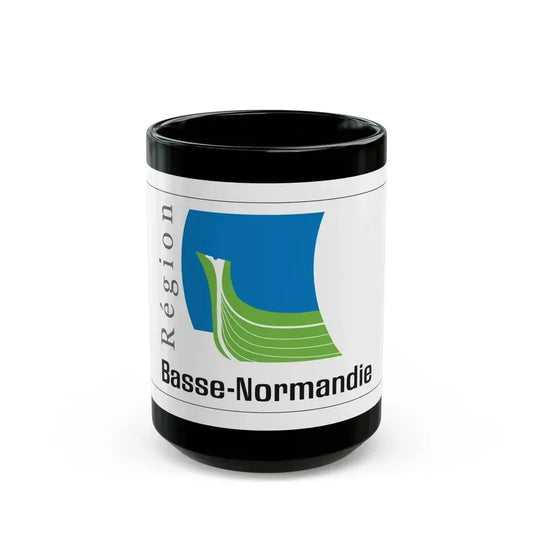 Flag of Lower Normandy France 2 - Black Coffee Mug 15oz - Go Mug Yourself