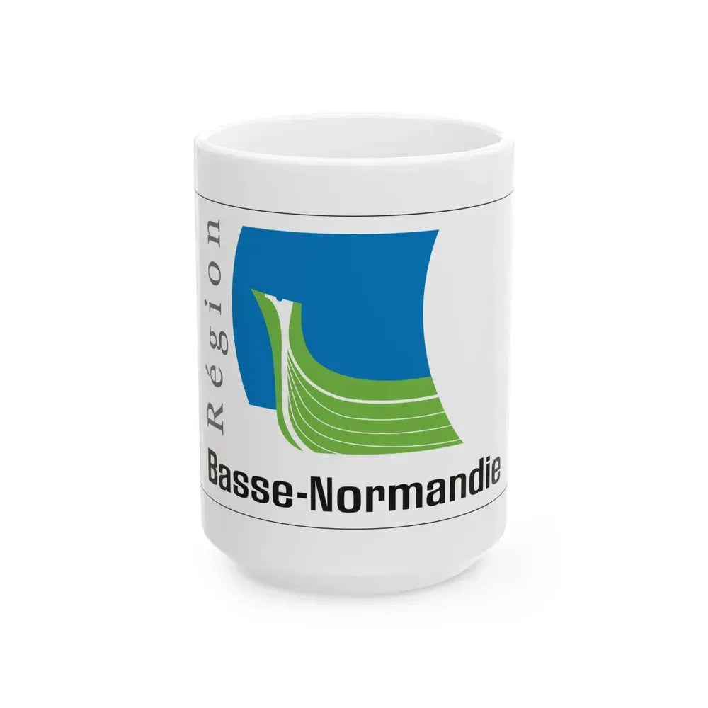 Flag of Lower Normandy France 2 - White Coffee Mug 15oz - Go Mug Yourself