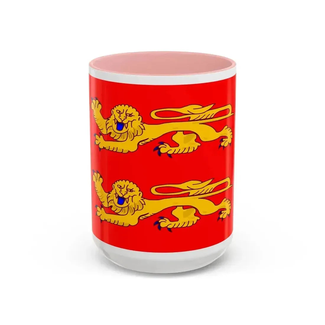 Flag of Lower Normandy France - Accent Coffee Mug 15oz Pink - Go Mug Yourself