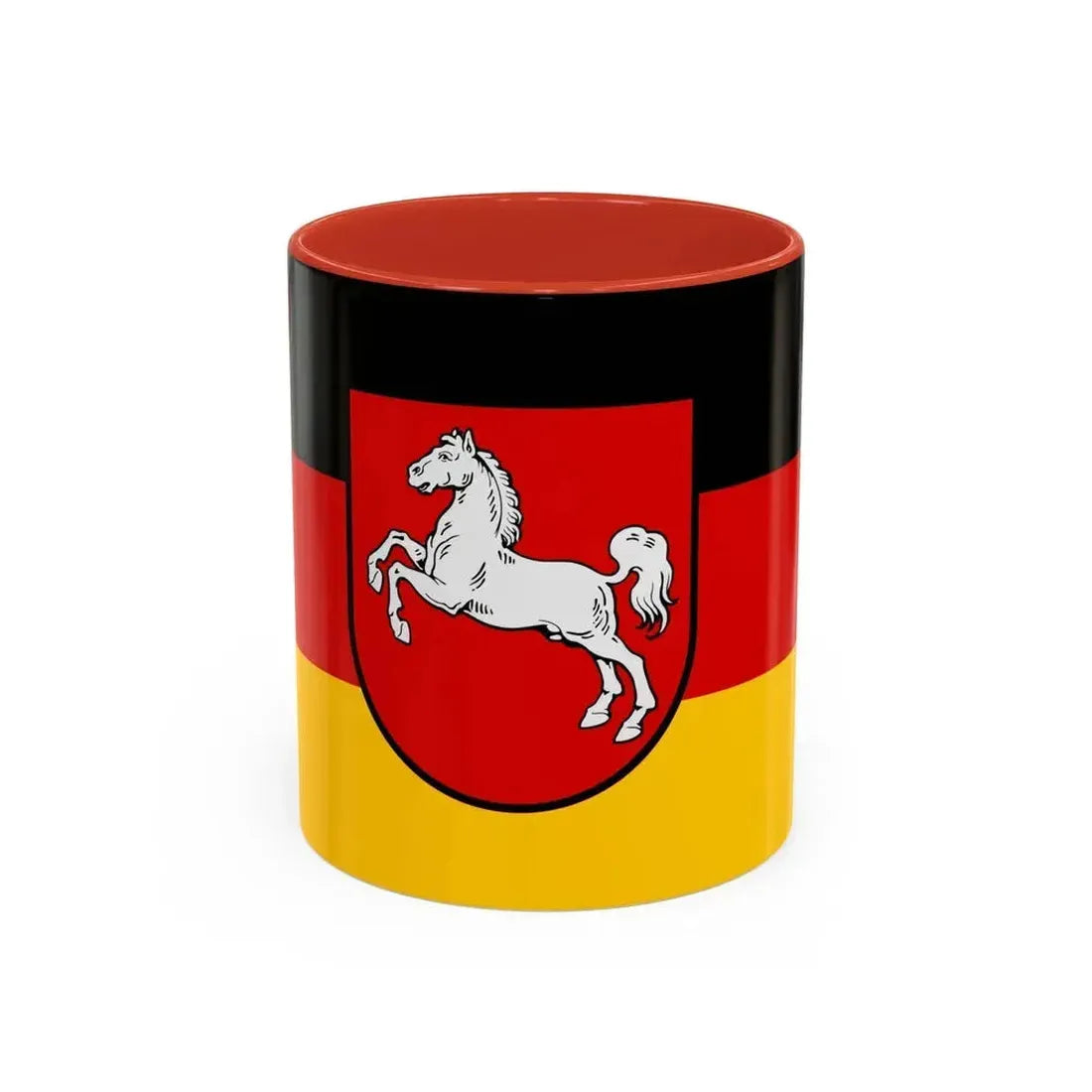 Flag of Lower Saxony Germany - Accent Coffee Mug 11oz Red - Go Mug Yourself