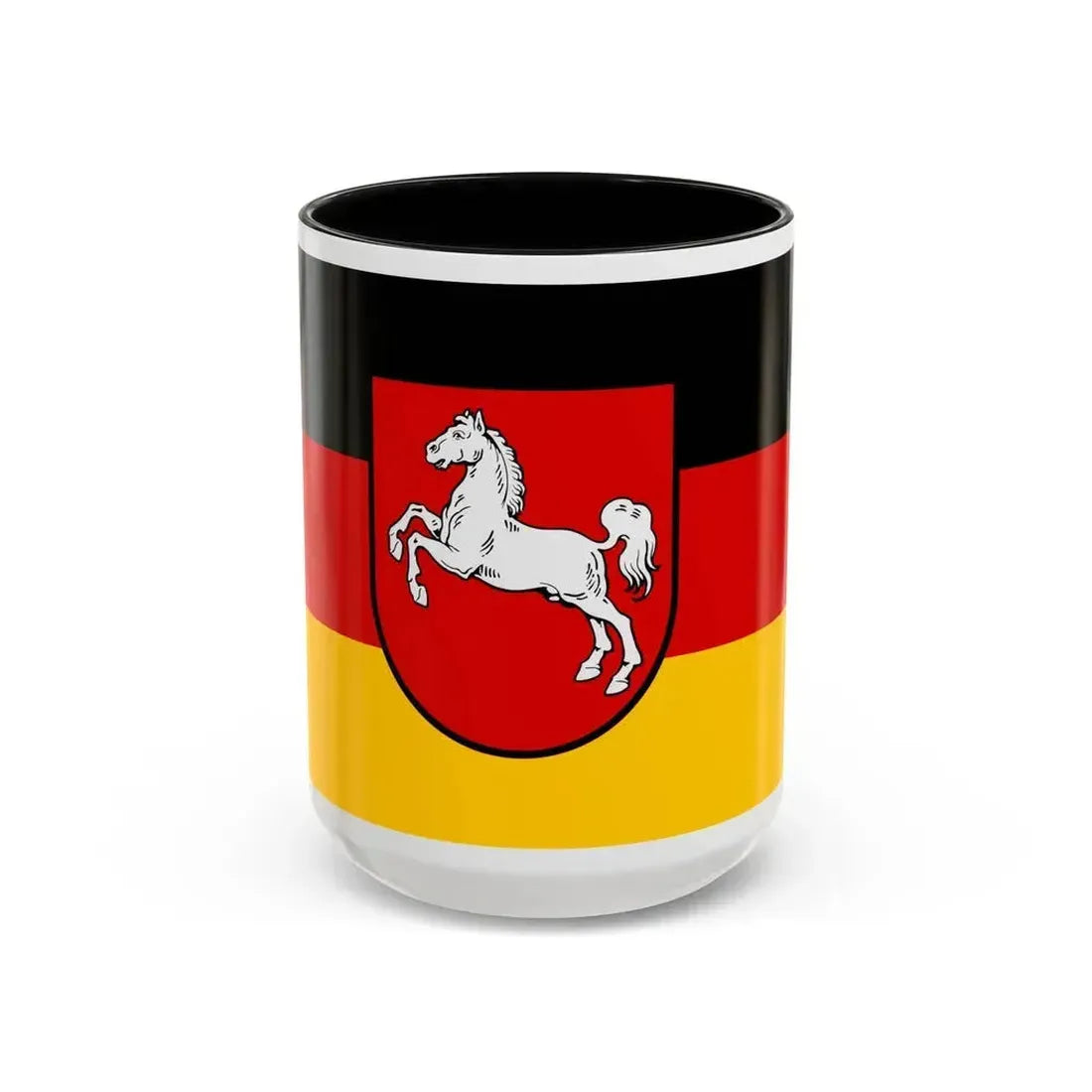 Flag of Lower Saxony Germany - Accent Coffee Mug 15oz Black - Go Mug Yourself