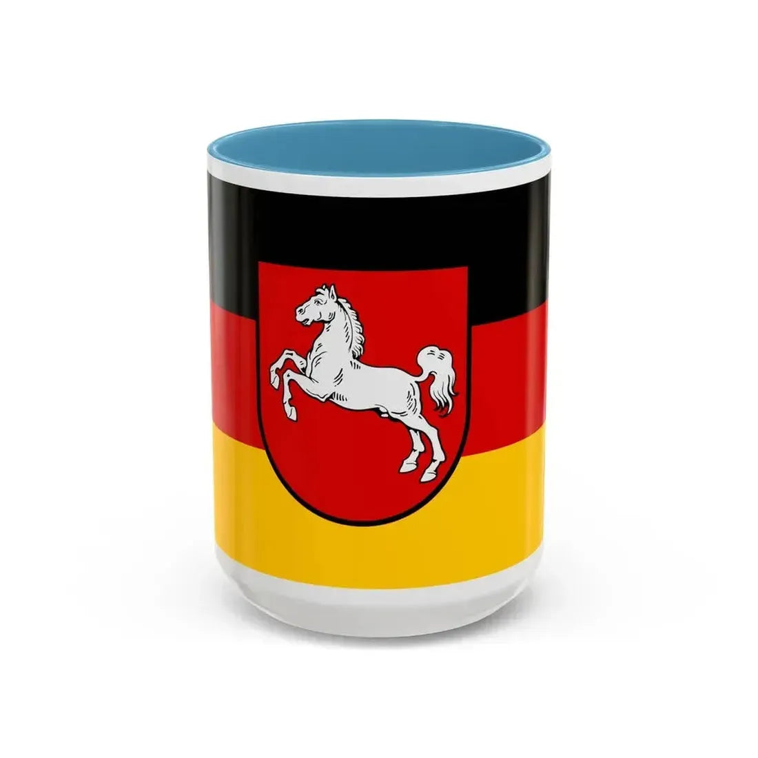 Flag of Lower Saxony Germany - Accent Coffee Mug 15oz Light Blue - Go Mug Yourself