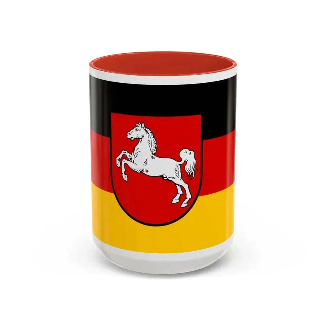 Flag of Lower Saxony Germany - Accent Coffee Mug 15oz Red - Go Mug Yourself