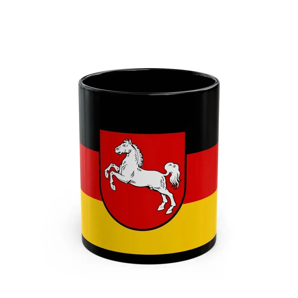 Flag of Lower Saxony Germany - Black Coffee Mug 11oz - Go Mug Yourself