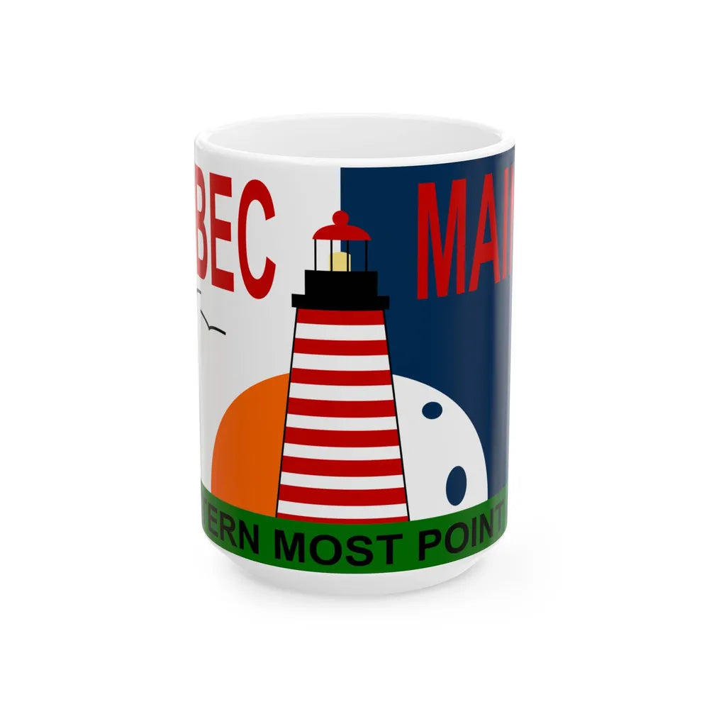 Flag of Lubec Maine (United States) White Coffee Mug 15oz - Go Mug Yourself