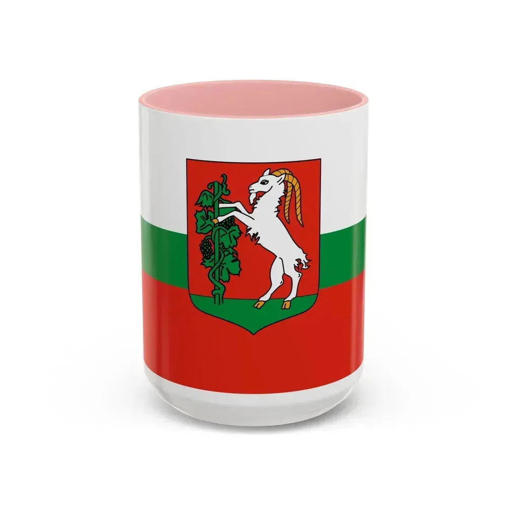 Flag of Lublin Poland - Accent Coffee Mug 15oz Pink - Go Mug Yourself