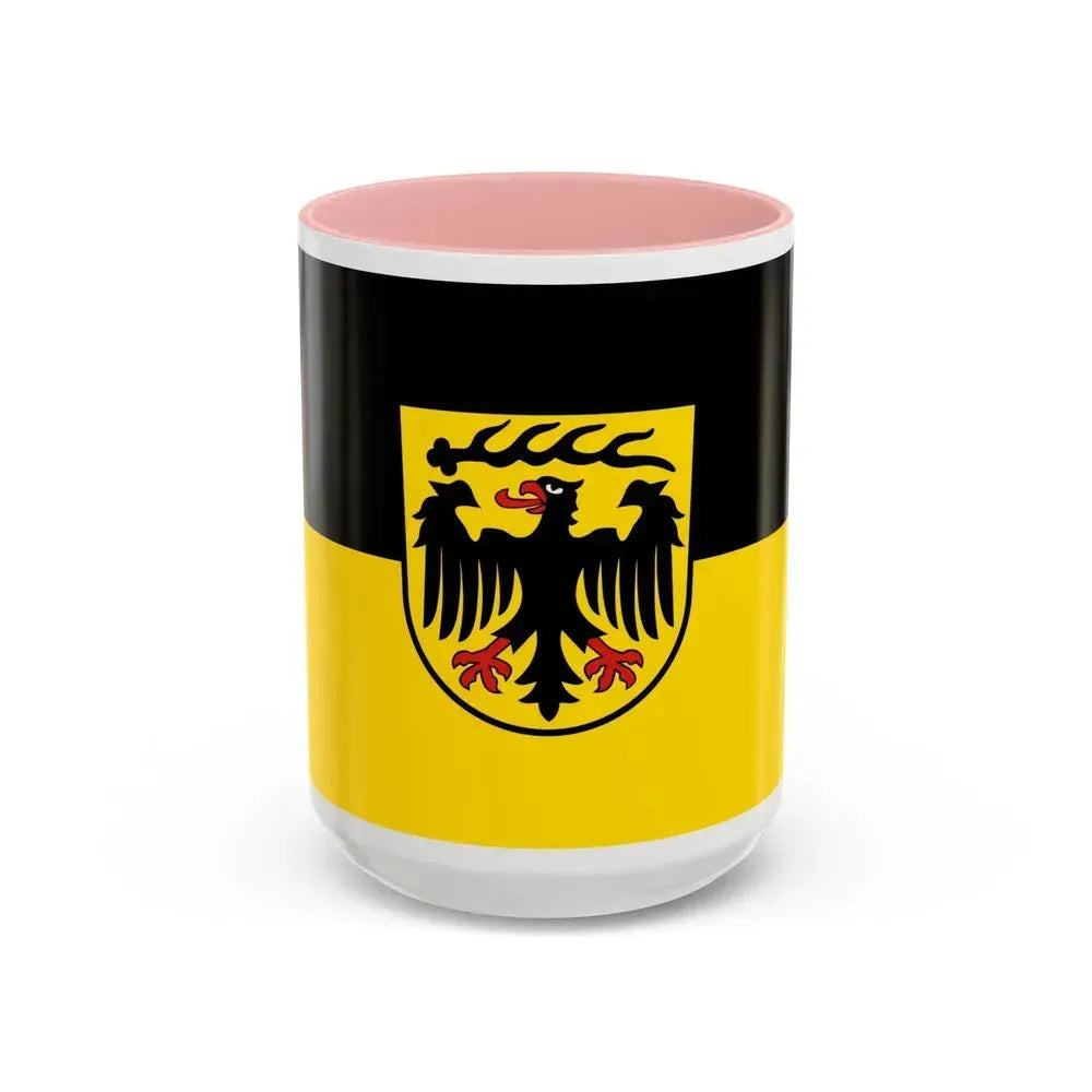 Flag of Ludwigsburg Germany - Accent Coffee Mug 15oz Pink - Go Mug Yourself