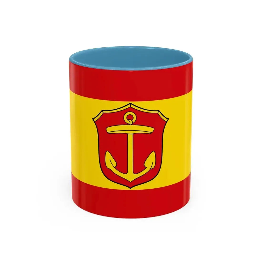 Flag of Ludwigshafen am Rhein Germany - Accent Coffee Mug 11oz Light Blue - Go Mug Yourself