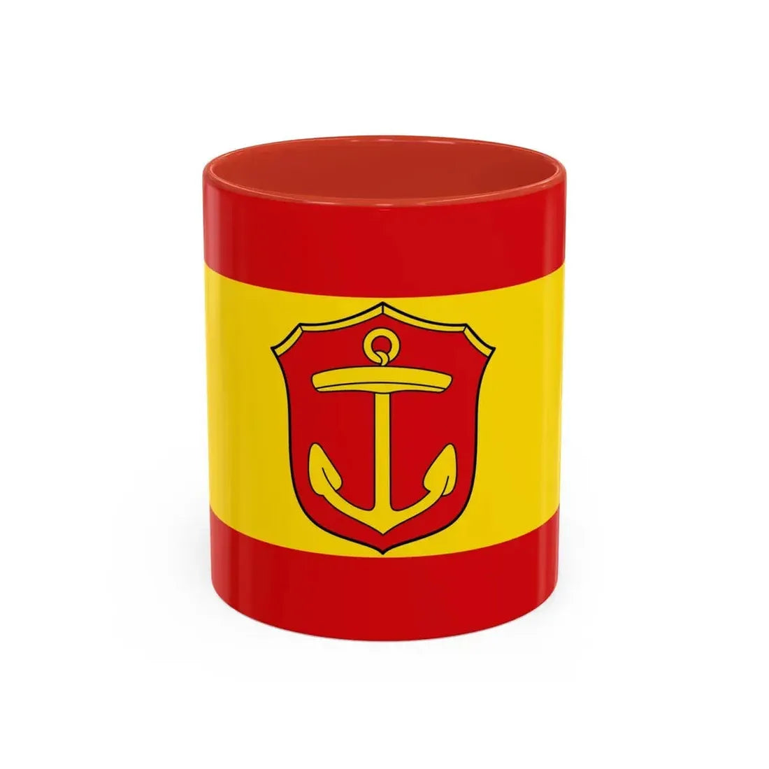 Flag of Ludwigshafen am Rhein Germany - Accent Coffee Mug 11oz Red - Go Mug Yourself