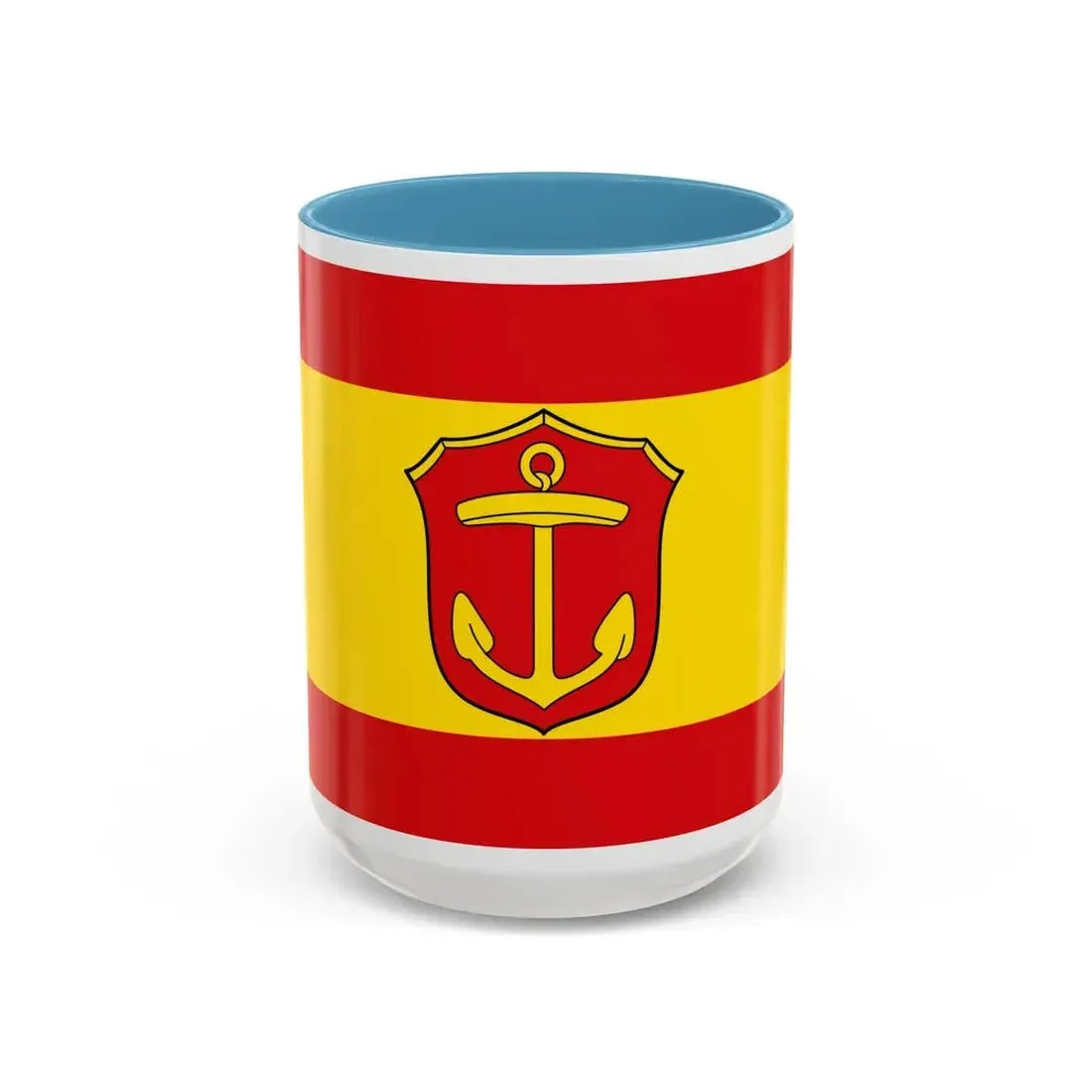 Flag of Ludwigshafen am Rhein Germany - Accent Coffee Mug 15oz Light Blue - Go Mug Yourself