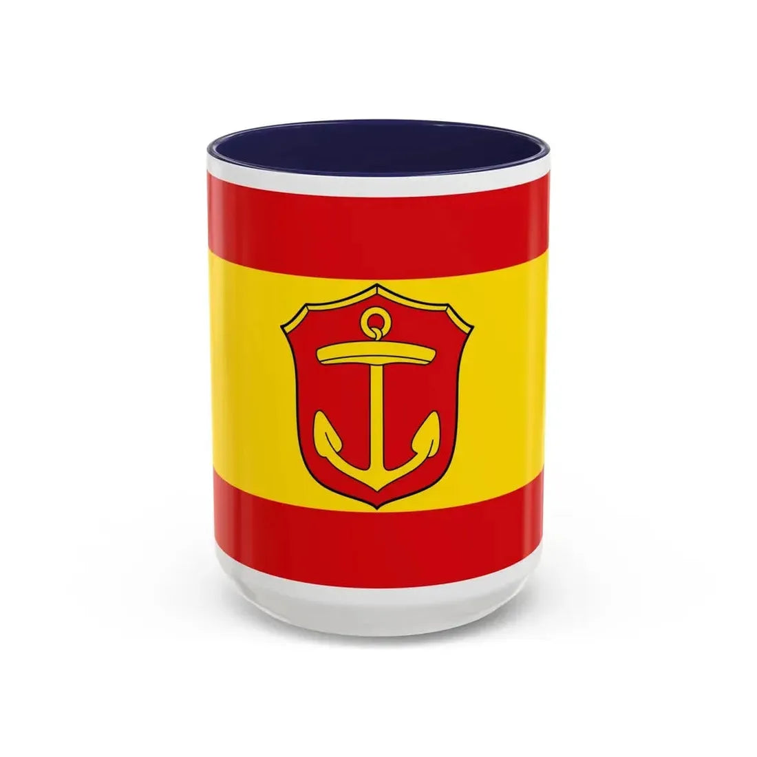 Flag of Ludwigshafen am Rhein Germany - Accent Coffee Mug 15oz Navy - Go Mug Yourself