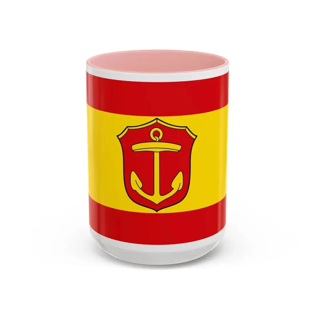 Flag of Ludwigshafen am Rhein Germany - Accent Coffee Mug 15oz Pink - Go Mug Yourself