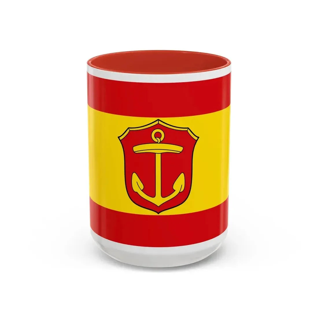 Flag of Ludwigshafen am Rhein Germany - Accent Coffee Mug 15oz Red - Go Mug Yourself