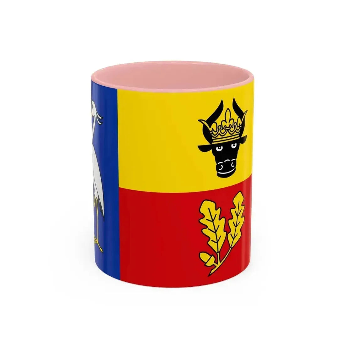 Flag of Ludwigslust Parchim Germany - Accent Coffee Mug 11oz Pink - Go Mug Yourself