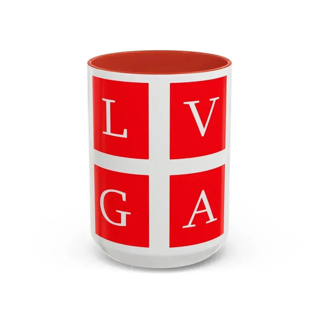 Flag of Lugano Switzerland - Accent Coffee Mug 15oz Red - Go Mug Yourself