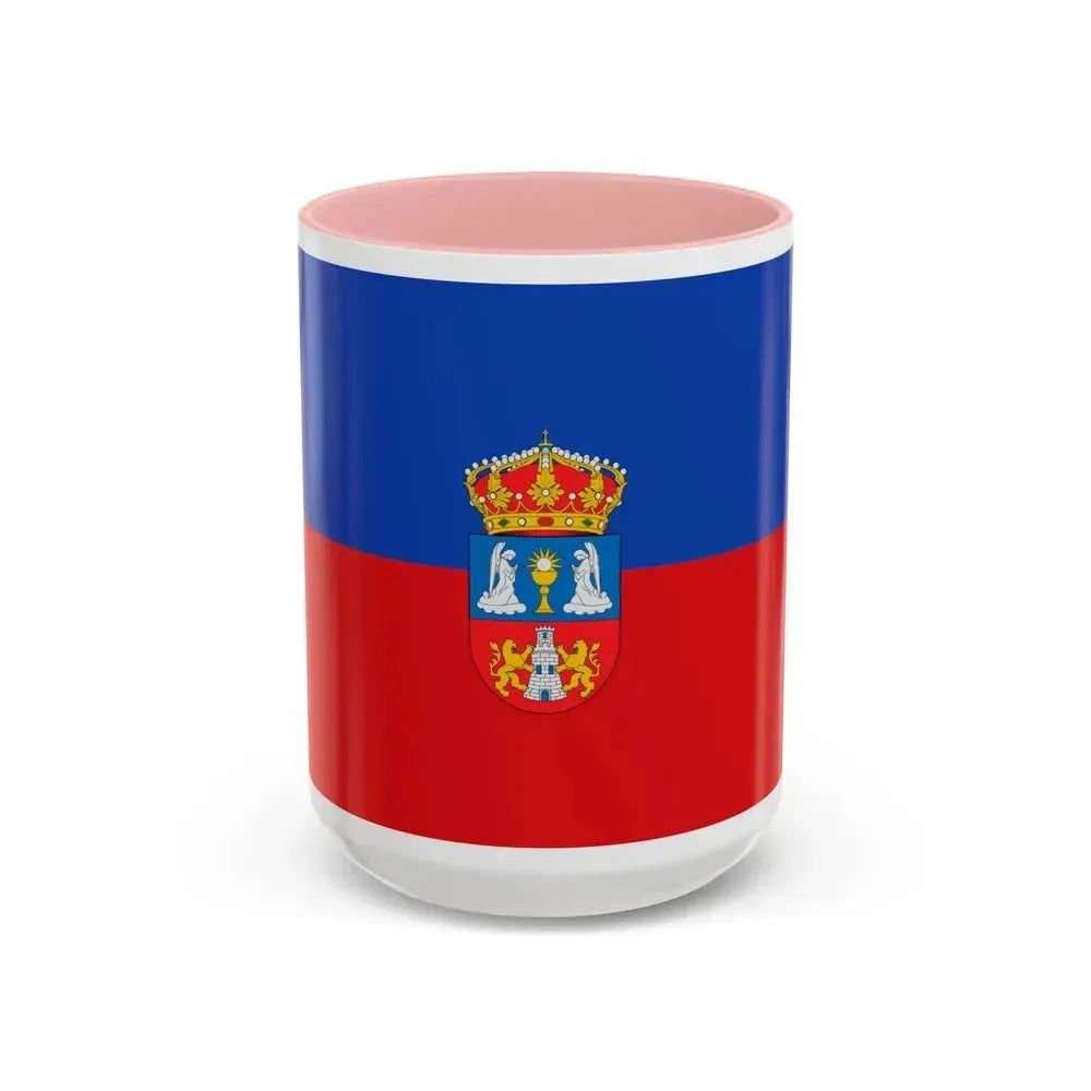 Flag of Lugo Spain - Accent Coffee Mug 15oz Pink - Go Mug Yourself
