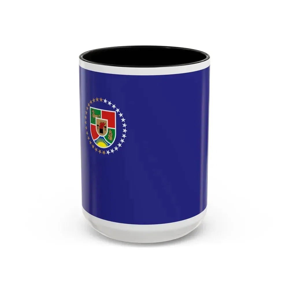 Flag of Luhansk Oblast Ukraine - Accent Coffee Mug 15oz Black - Go Mug Yourself