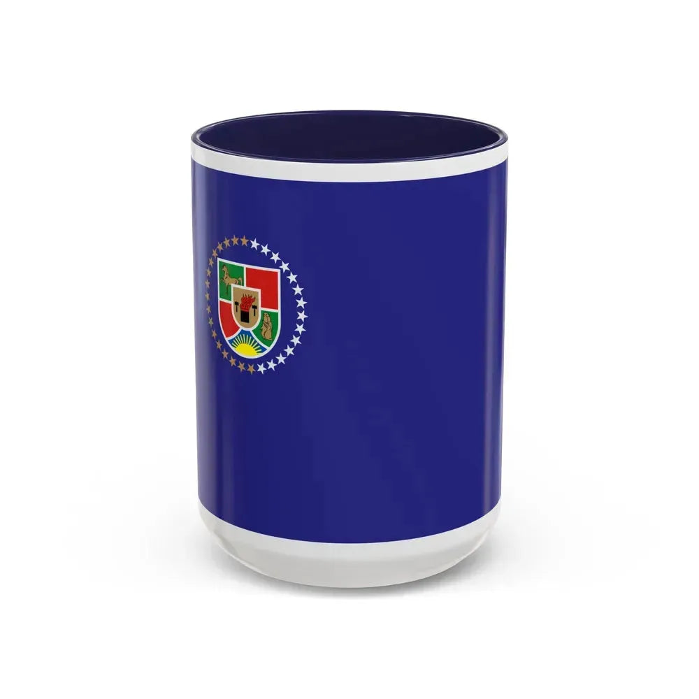 Flag of Luhansk Oblast Ukraine - Accent Coffee Mug 15oz Navy - Go Mug Yourself