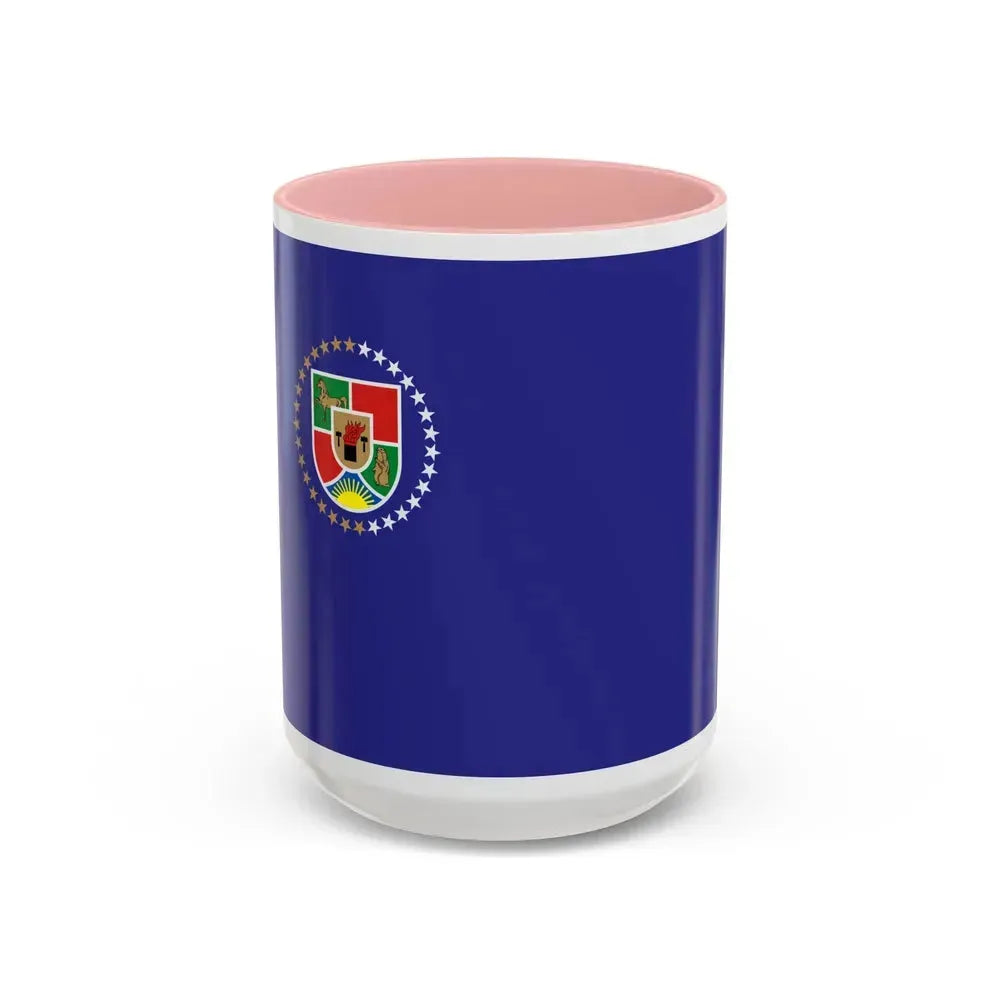 Flag of Luhansk Oblast Ukraine - Accent Coffee Mug 15oz Pink - Go Mug Yourself