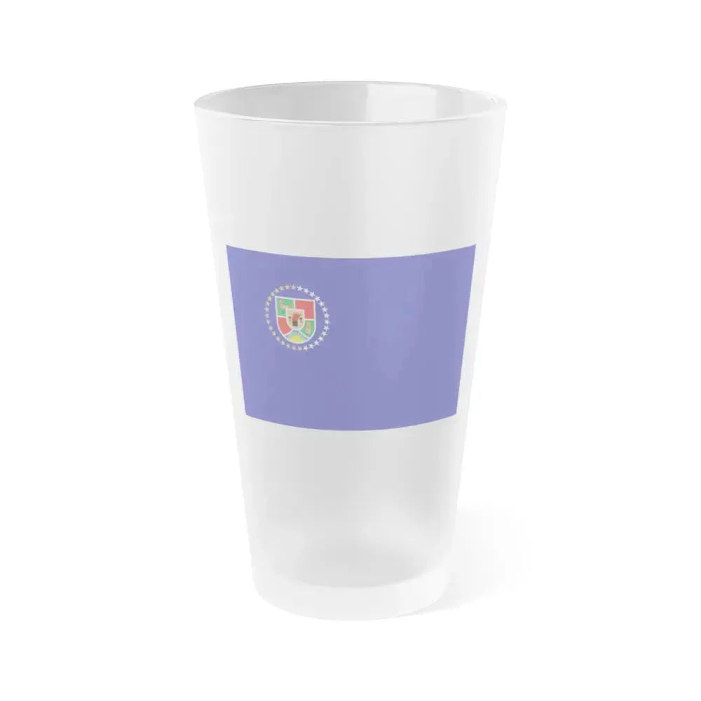 Flag of Luhansk Oblast Ukraine - Frosted Pint Glass 16oz 16oz Frosted - Go Mug Yourself