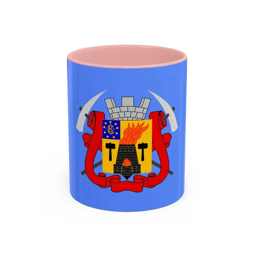 Flag of Luhansk Ukraine - Accent Coffee Mug 11oz Pink - Go Mug Yourself