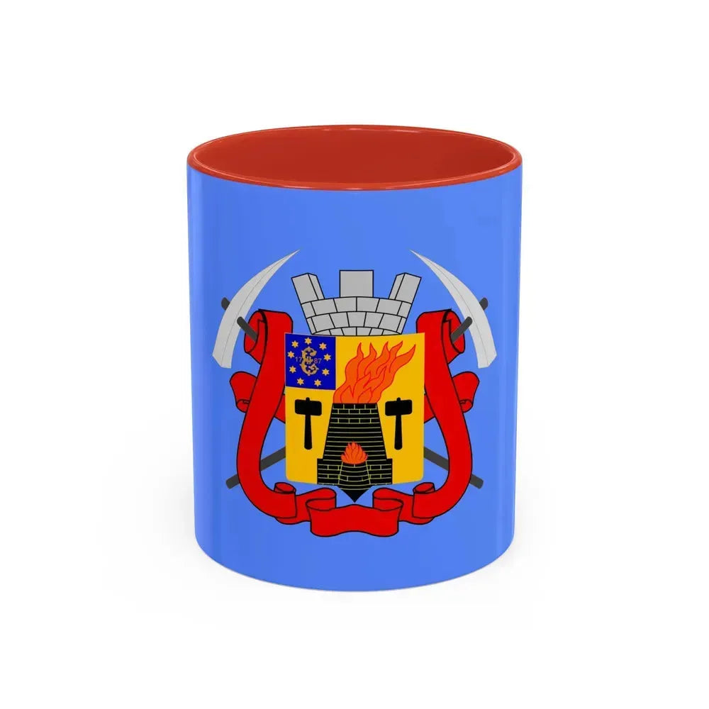 Flag of Luhansk Ukraine - Accent Coffee Mug 11oz Red - Go Mug Yourself
