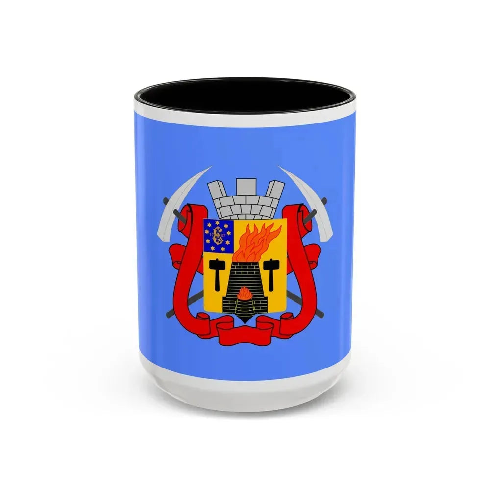 Flag of Luhansk Ukraine - Accent Coffee Mug 15oz Black - Go Mug Yourself
